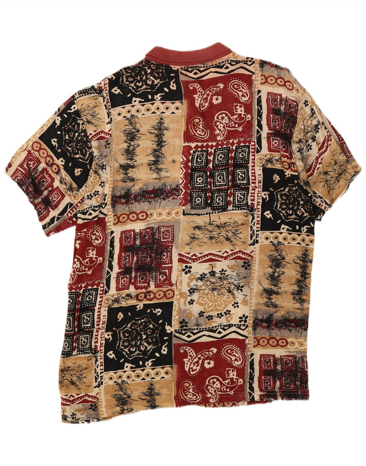 Vintage herre poloshirt Stor flerfarvet patchwork