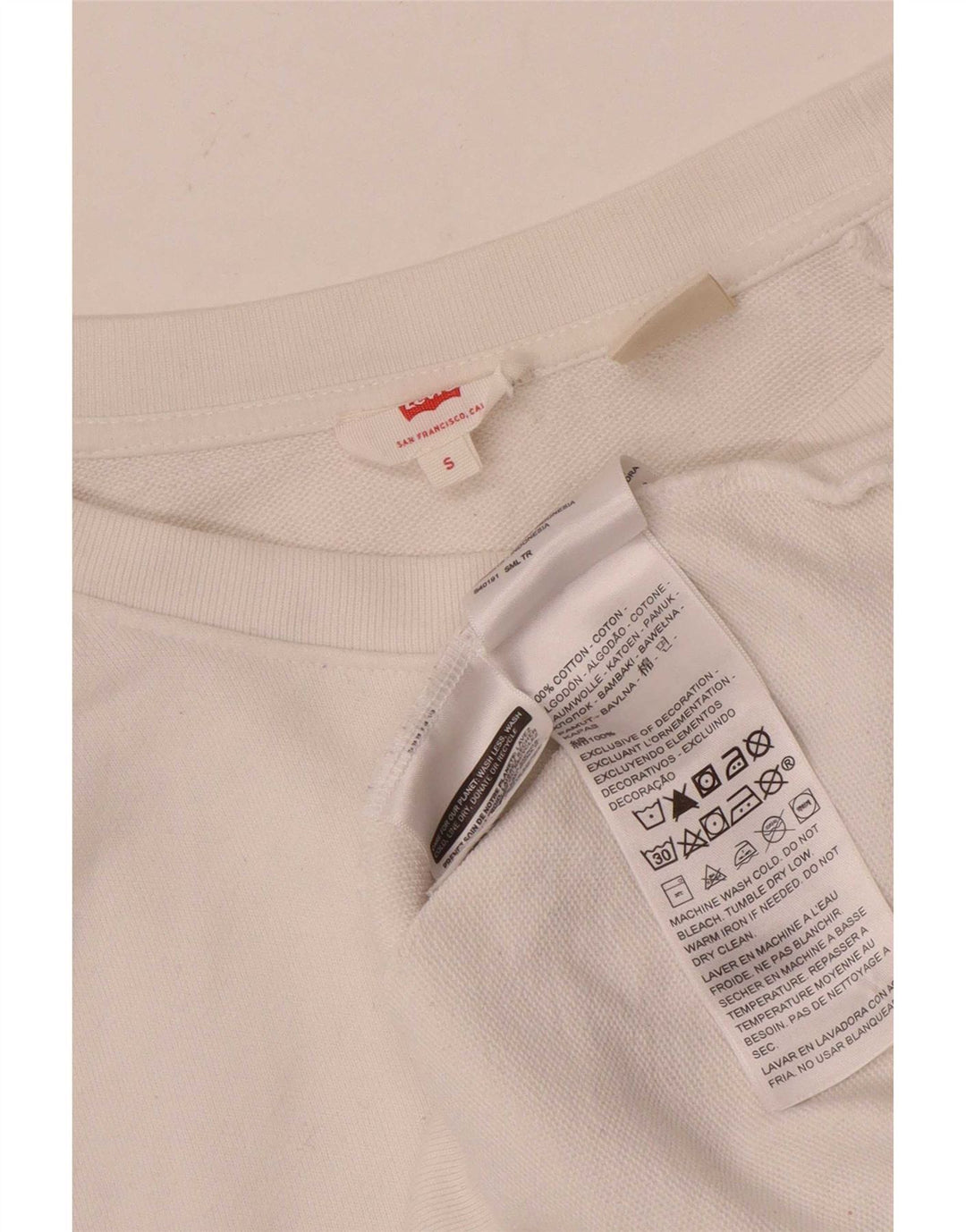 Levi's Grafisk sweatshirt til mænd, lille hvid bomuld