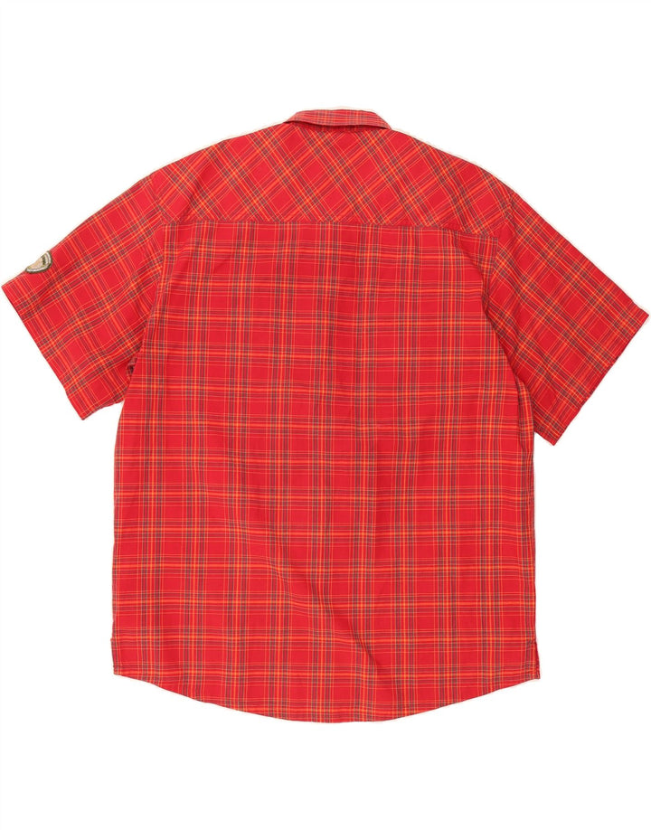 IGUANA Mens Short Sleeve Shirt Large Red Check Polyester Vintage Iguana and Second-Hand Iguana from Messina Hembry 