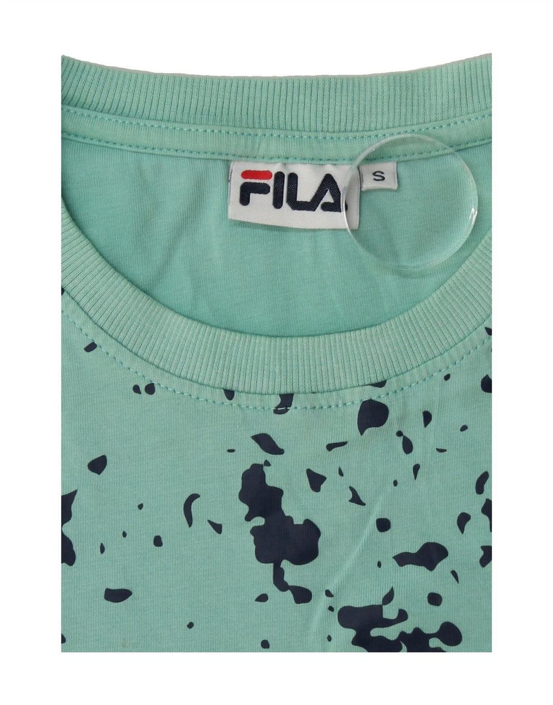FILA Mens Graphic T-Shirt Top Small Turquoise Spotted Vintage Fila and Second-Hand Fila from Messina Hembry 