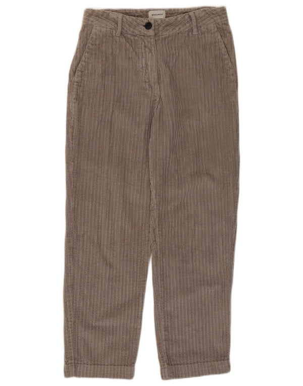 Woolrich Womens Straight Corduroy Trousers W26 L25 Grey Cotton