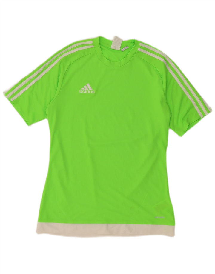 Adidas Herre Climalite T-Shirt Top Lille Grøn Colourblock Polyester