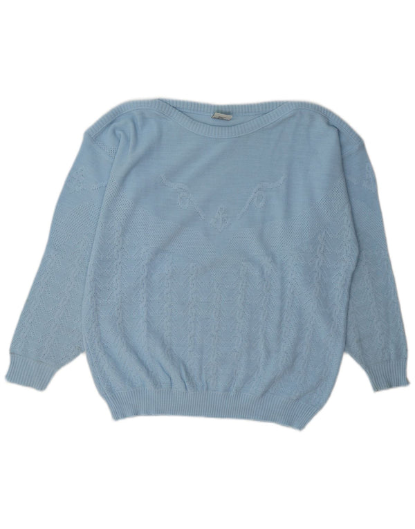 C & A Womens Regular Fit Boat Neck sweater EU 46 XL Blå Geometrisk
