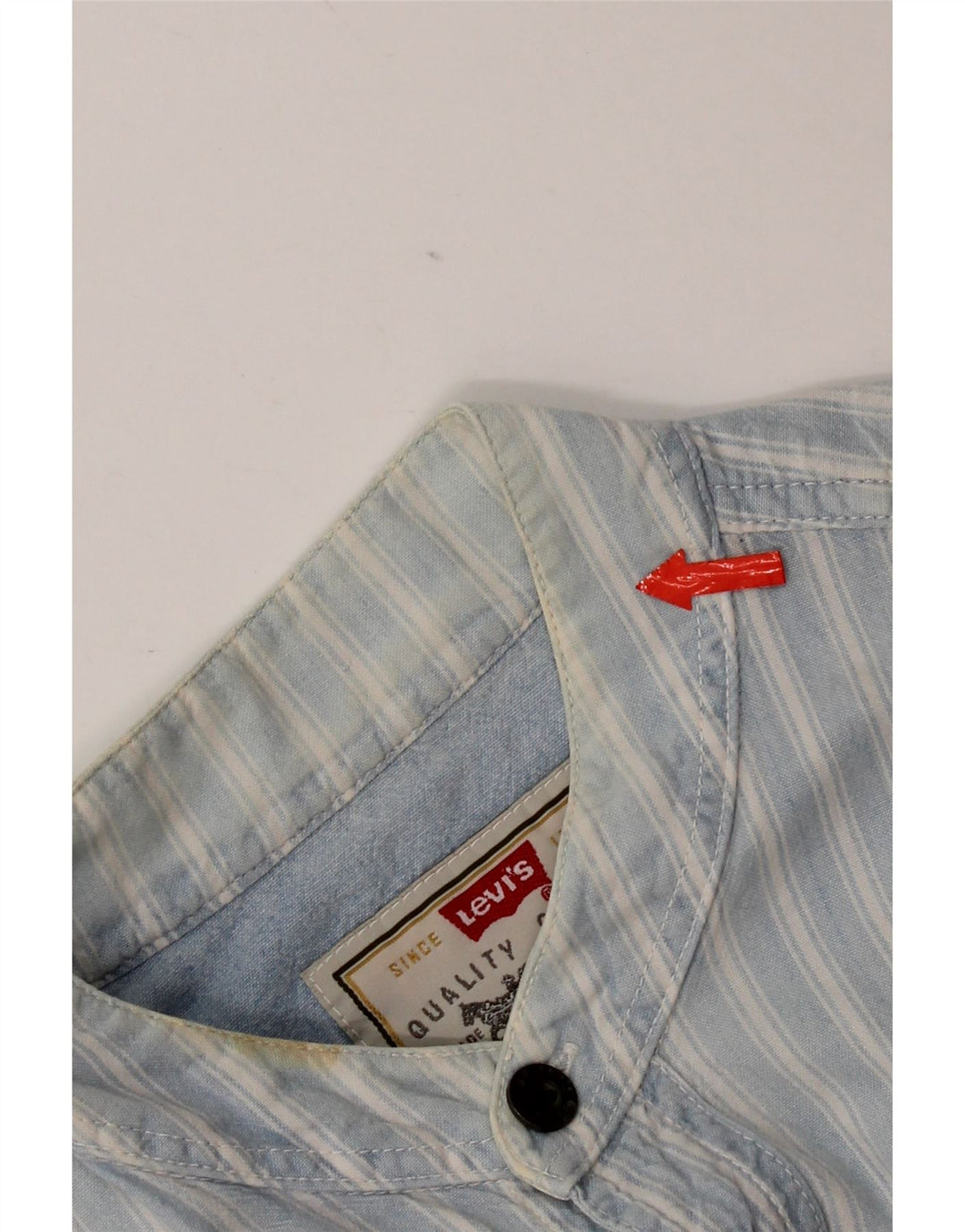 Levi's Kortærmet Herreskjorte Stor blåstribet bomuld