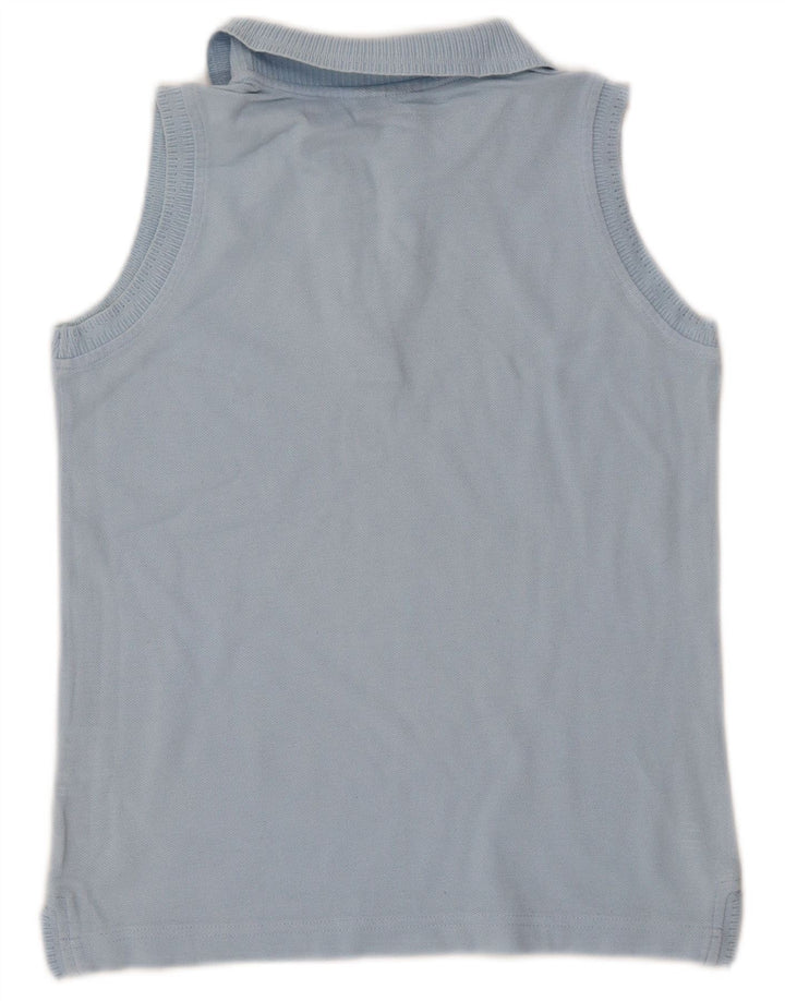 CHAMPION Dame ærmeløs polo shirt UK 10 Lille blå bomuld