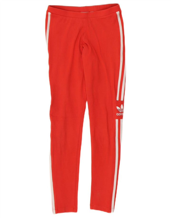ADIDAS Dame Leggings UK 6 XS Rød Bomuld