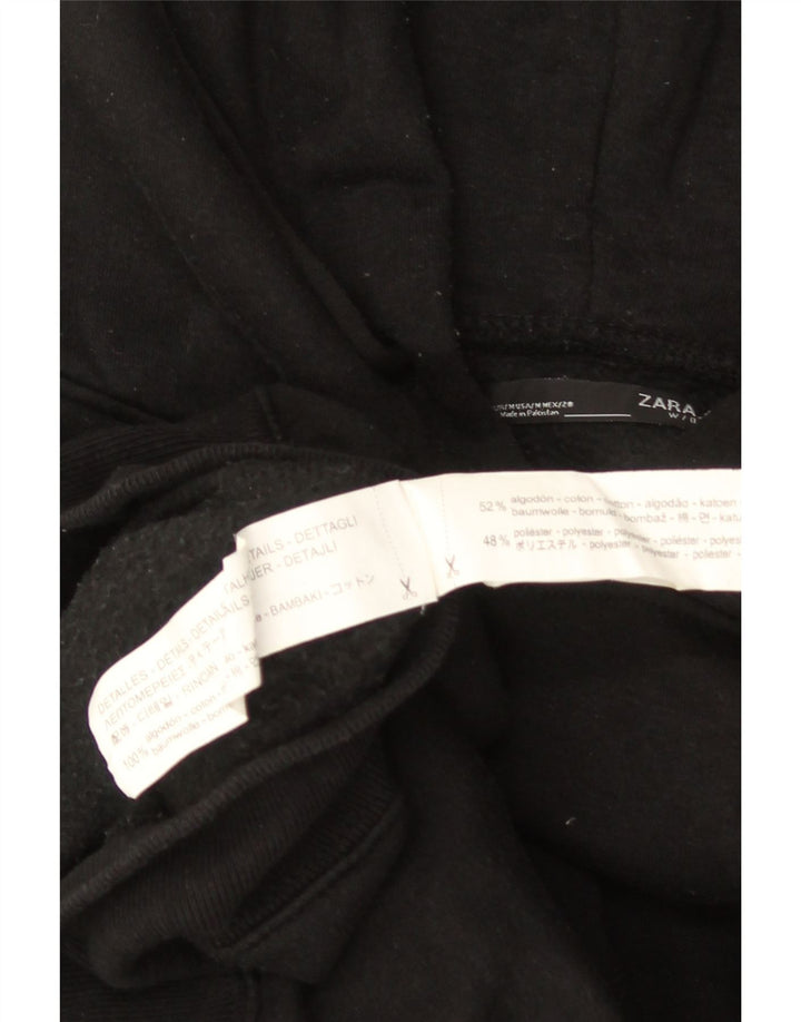 ZARA Oversized hættetrøje til kvinder UK 14 Medium Sort bomuld