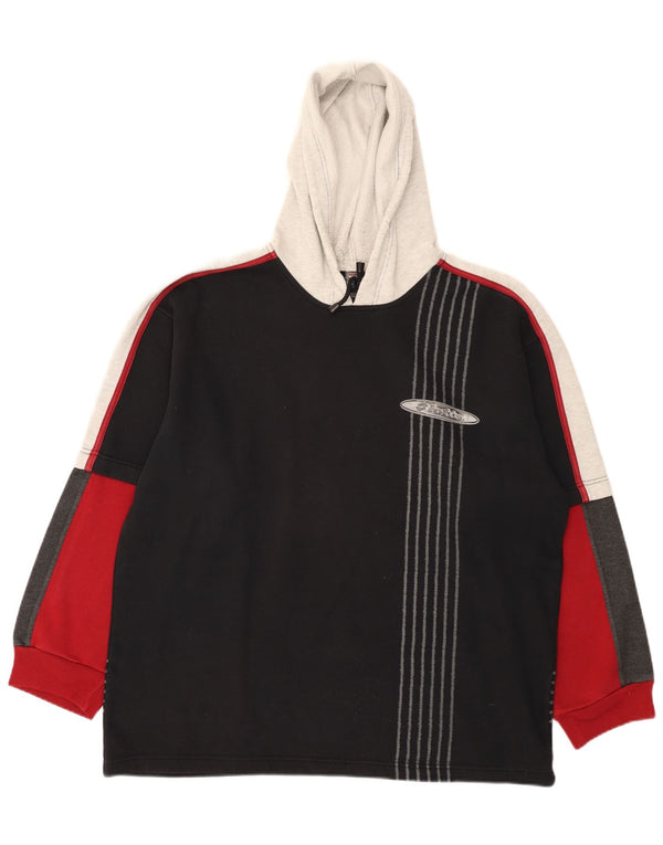 Lotto Herre grafisk hættetrøje DK 44/46 2XL Sort Colourblock Sports