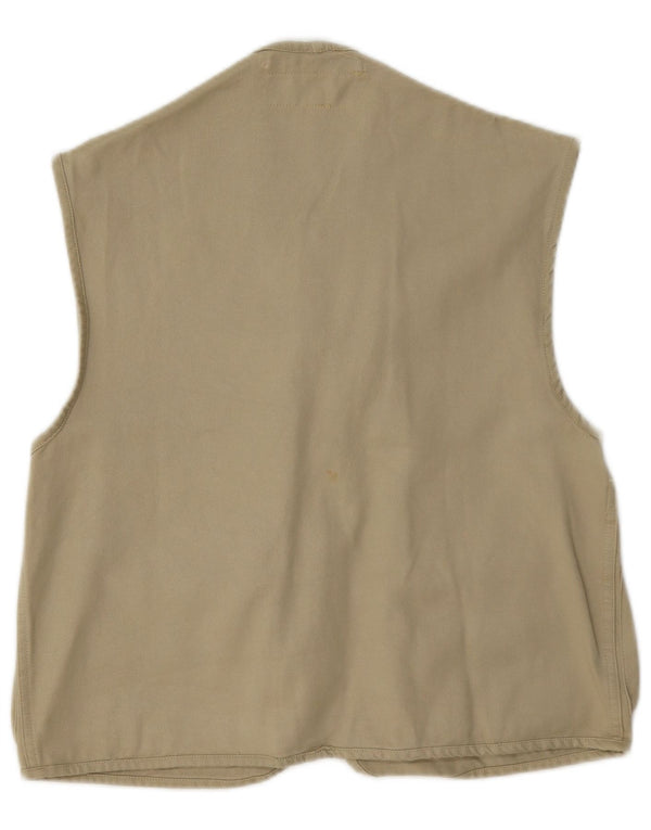 Americanino Mens Utility Gilet Small Khaki Cotton