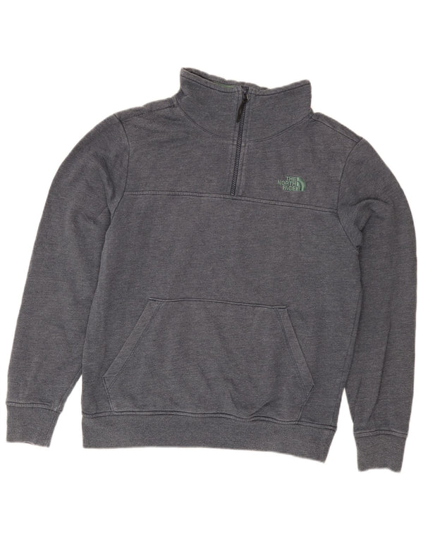 The North Face Herre Zip Neck Sweatshirt Jumper Medium Grey Bomuld