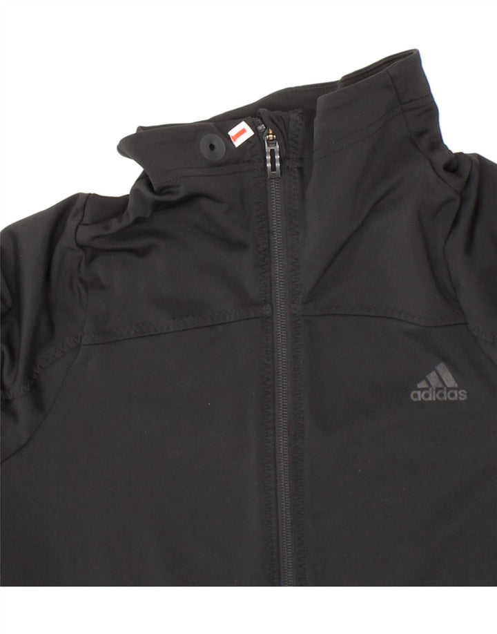ADIDAS Womens Climalite Tracksuit Top Jacket UK 8/10 Small Black Polyester Vintage Adidas and Second-Hand Adidas from Messina Hembry 