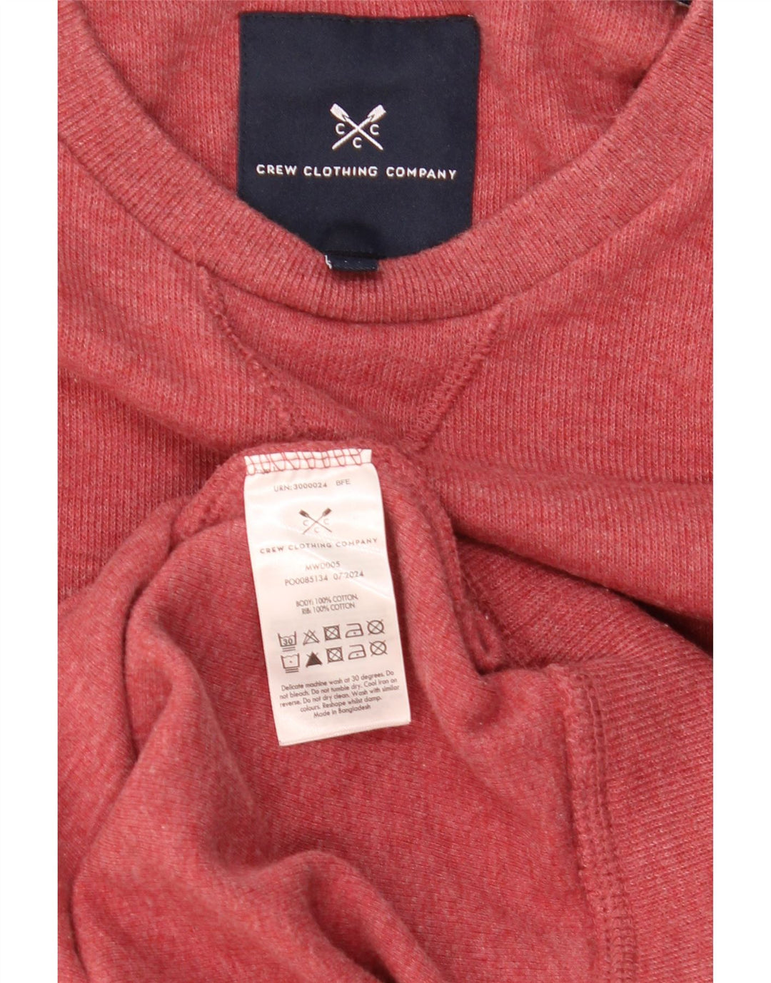 CREW TØJ Herre Crew Neck Jumper Sweater Medium Rød Bomuld