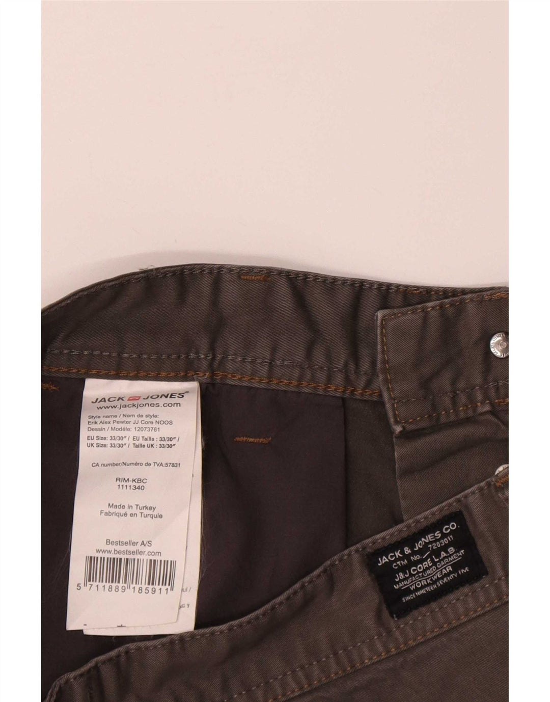 Jack & Jones Herre Chino Shorts Medium W33 Grå Bomuld