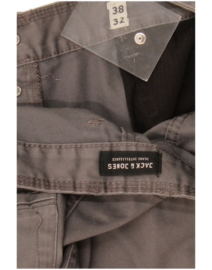 JACK & JONES Straight Casual bukser til mænd W38 L32 Grå polyester