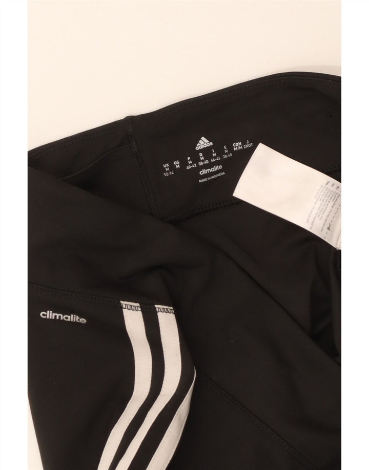 ADIDAS Dame Climalite Capri Leggings UK 12/14 Medium Black Polyester