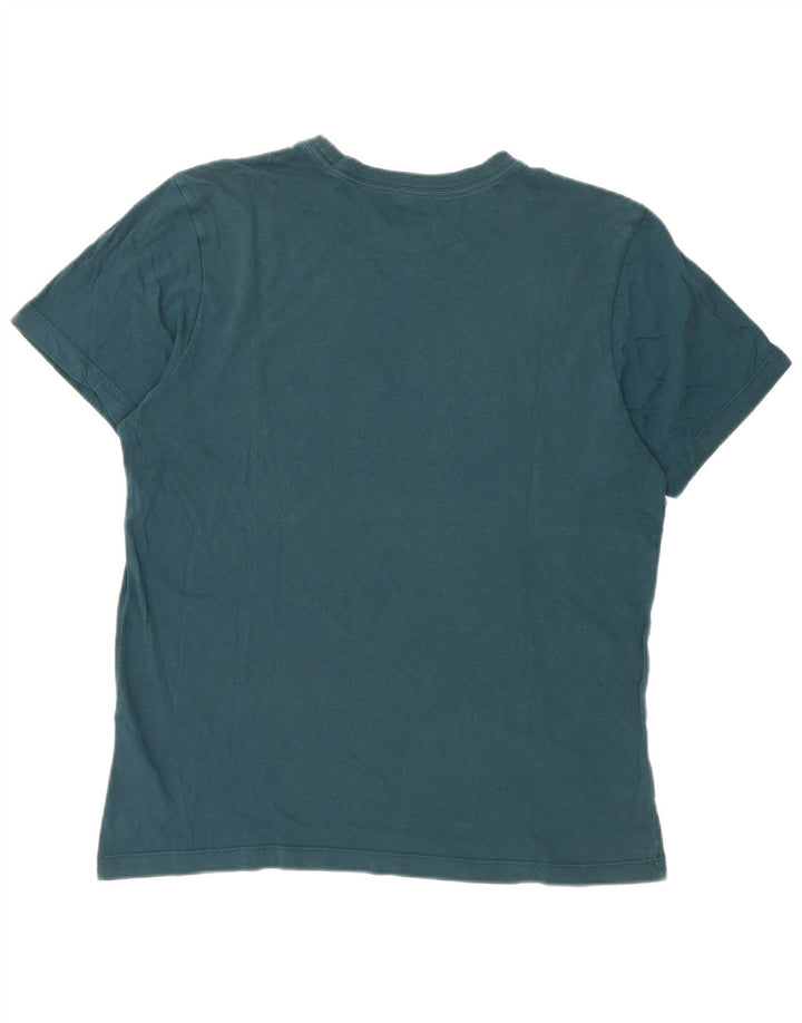 Nike herre Swoosh grafisk T-shirt top mellemblå bomuld
