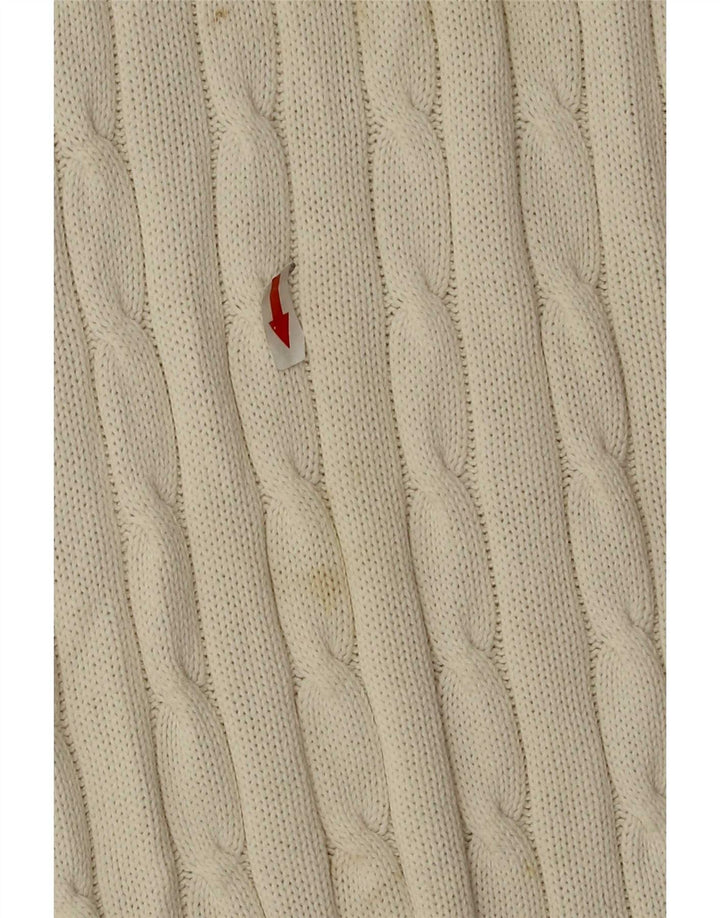 Tommy Hilfiger Herre Zip Neck Jumper Sweater Stor Hvid Bomuld