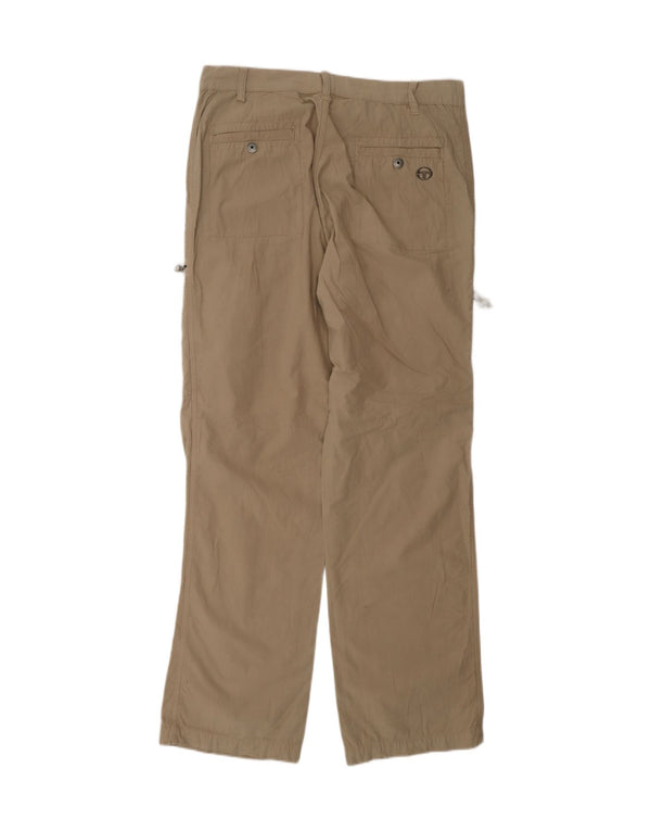 Sergio Tacchini Straight Cargo Bukser til mænd IT 52 XL W36 L34 Beige Bomuld