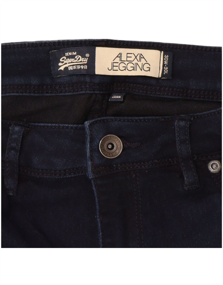 SUPERDRY Dame Alexia Jegging Skinny Jeans W30 L23 Marineblå Bomuld