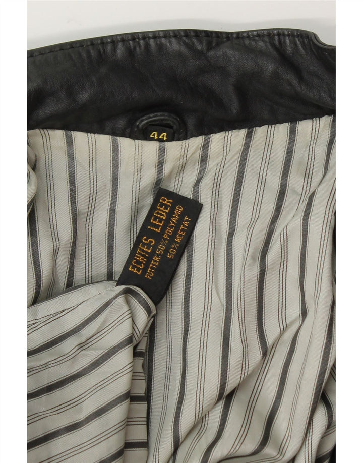 VINTAGE Womens Leather Jacket EU 44 XL Black Leather Vintage Vintage and Second-Hand Vintage from Messina Hembry 