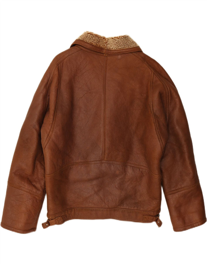 VINTAGE Shearling-jakke til mænd UK 42 XL Brun
