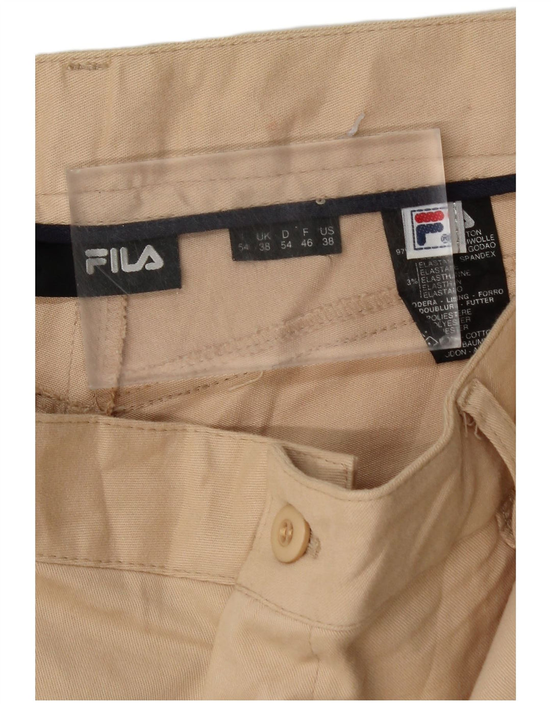 FILA Lige Chinobukser til mænd W38 L32 Beige Bomuld