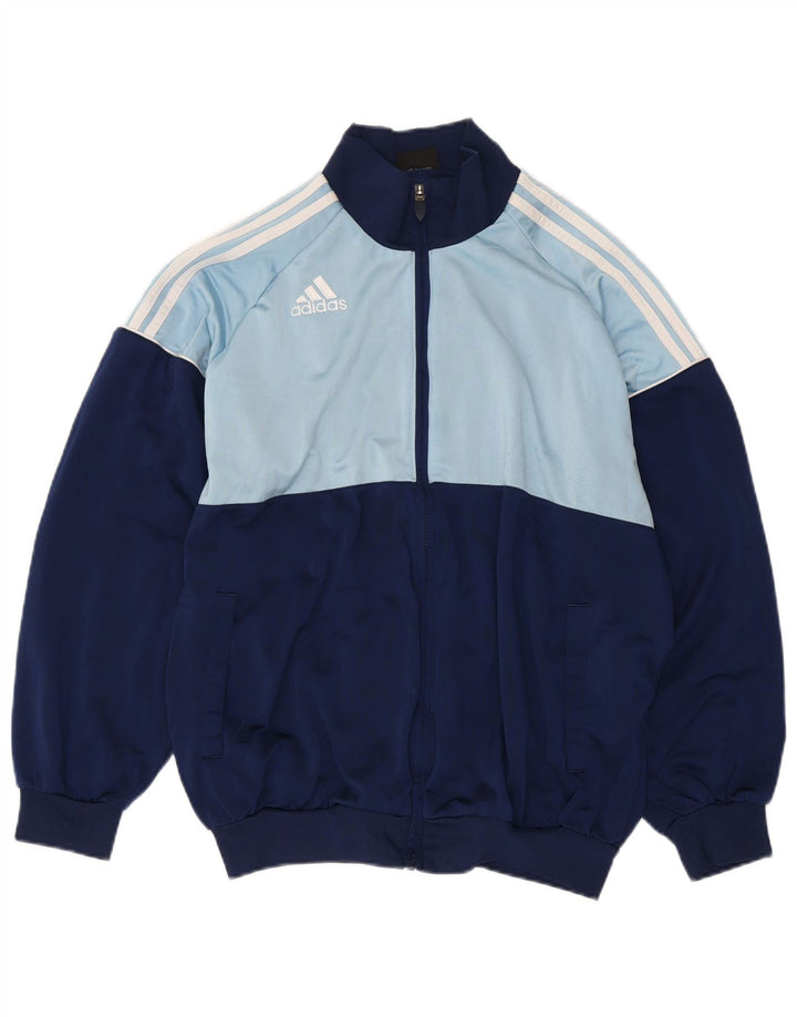 ADIDAS fuld træningsdragt til mænd UK 40/42 Medium Navy Blue Colourblock Polyester