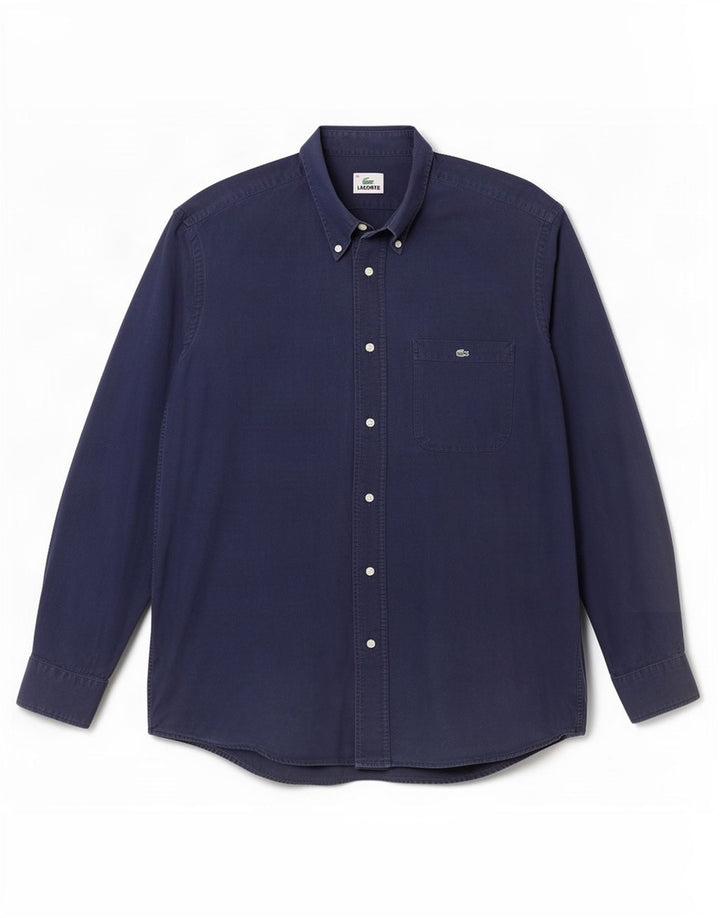 Lacoste herreskjorte str. 40 Medium marineblå bomuld