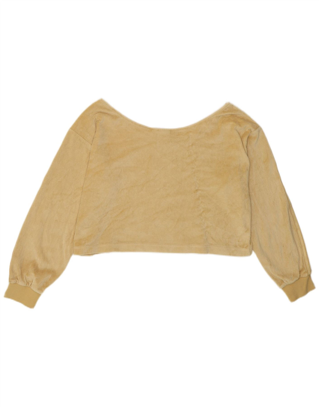 ADIDAS Womens Crop Oversized Off Shoulder Top UK 10 Lille gul bomuld