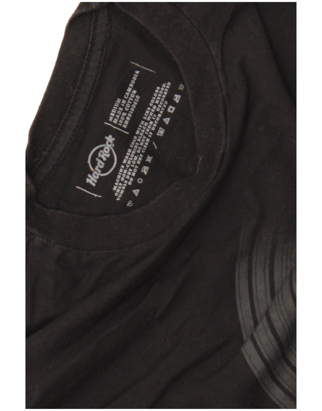 Hard Rock Cafe Herre Athens Grafisk T-Shirt Top Medium Sort Bomuld