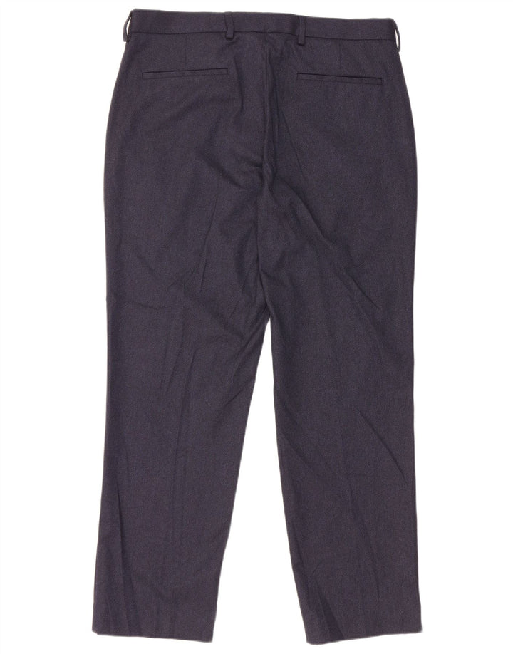 Marks & Spencer Straight Suit Bukser til mænd W34 L29 Marineblå polyester