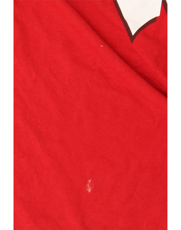 ADIDAS Mens Graphic T-Shirt Top Medium Red Cotton Vintage Adidas and Second-Hand Adidas from Messina Hembry 