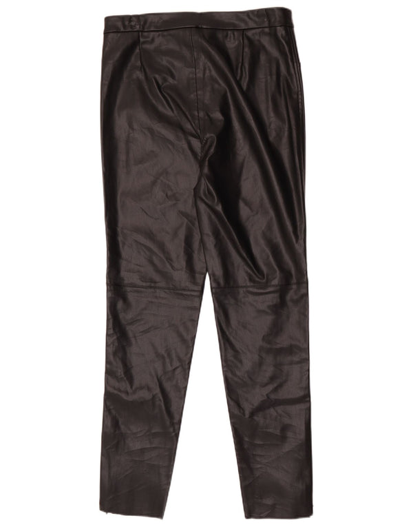 Zara Dame Skinny imiteret læderbukser Medium W28 L27 Sort