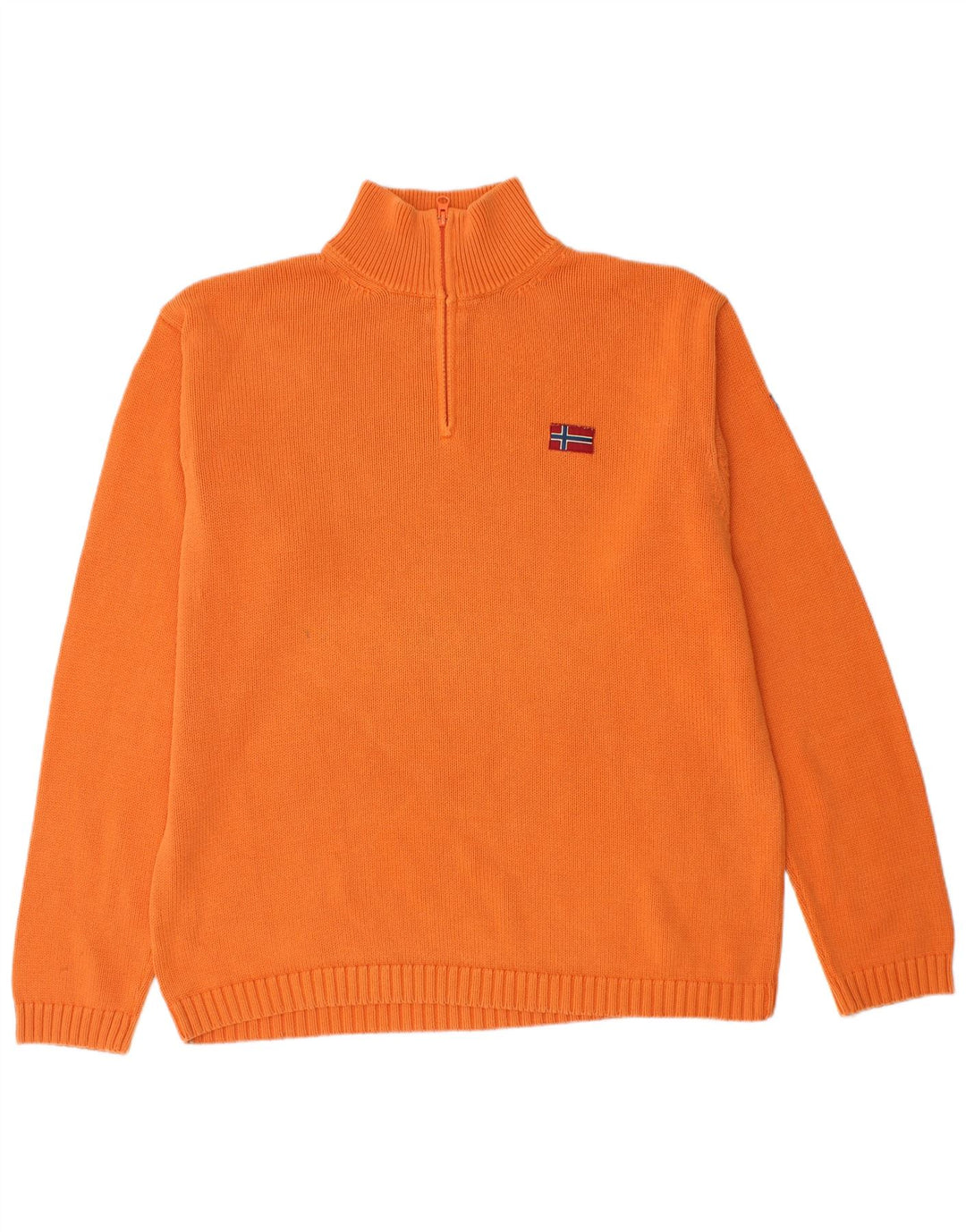 NAPAPIJRI Herre Geographic Zip Neck Jumper Sweater 2XL Orange Bomuld