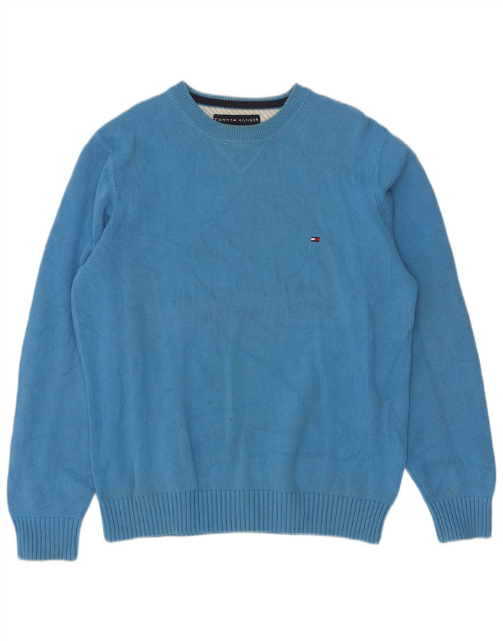 Tommy Hilfiger Herre Crew Neck sweater mellemblå bomuld