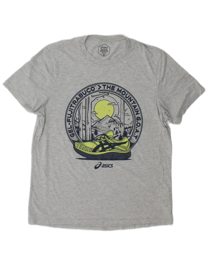 Asics Herre Grafisk T-Shirt Top Stor Grå Bomuld