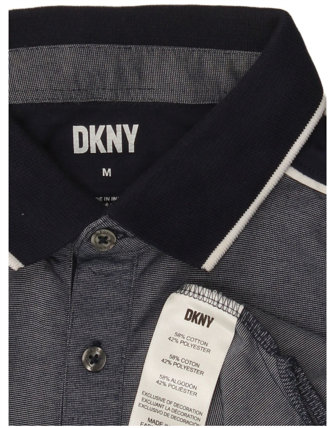 DKNY Poloshirt til mænd Medium marineblå bomuld