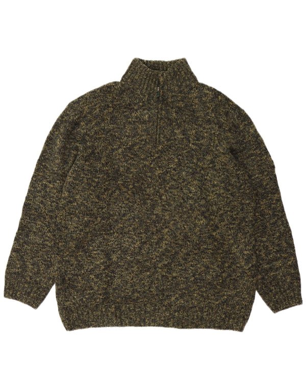 Navigare Herre Zip Neck Jumper Sweater XL Grøn Flecked Acryl
