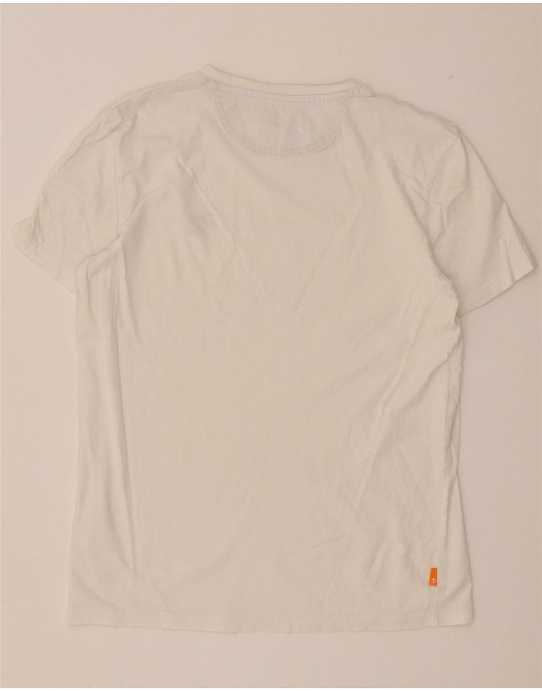 Timberland Herre Slim Fit T-Shirt Top Medium Hvid Bomuld