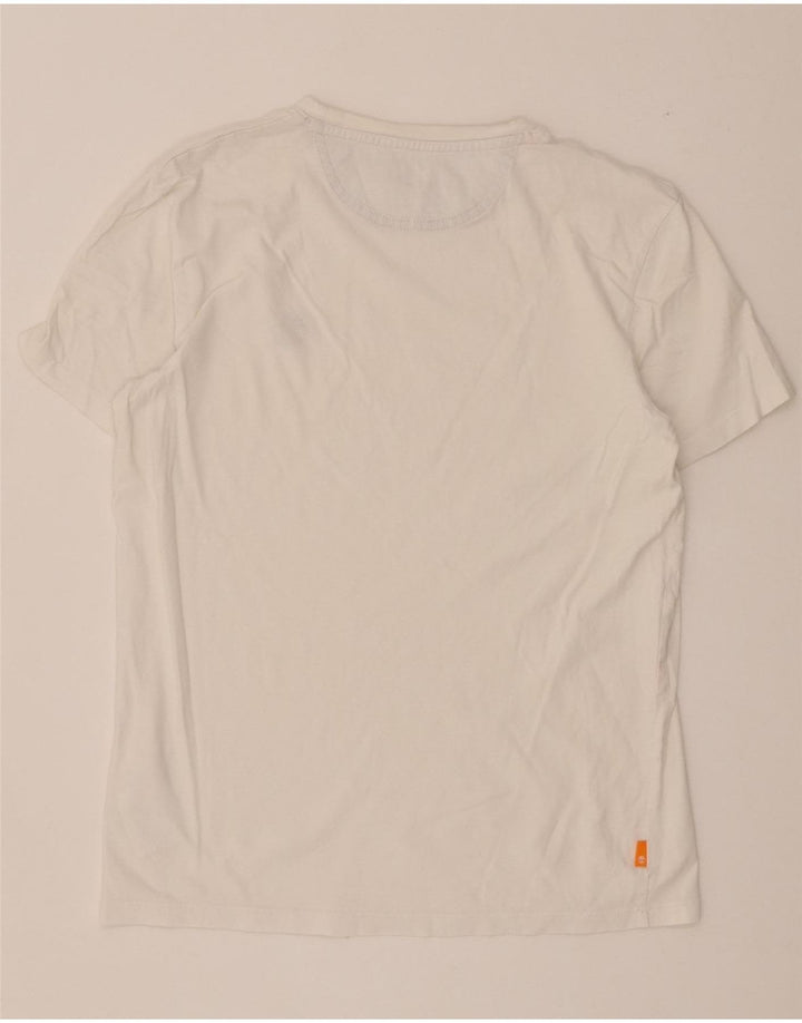 Timberland Herre Slim Fit T-Shirt Top Medium Hvid Bomuld