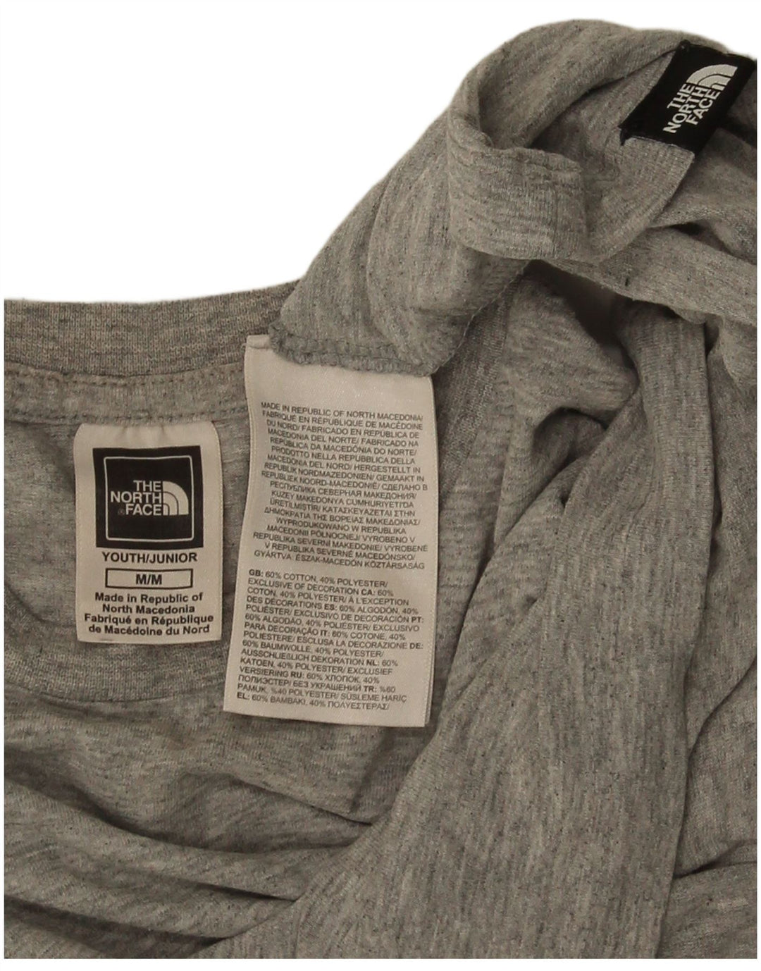 The North Face Boys Grafisk T-Shirt Top 9-10 år Medium Grå Flecked