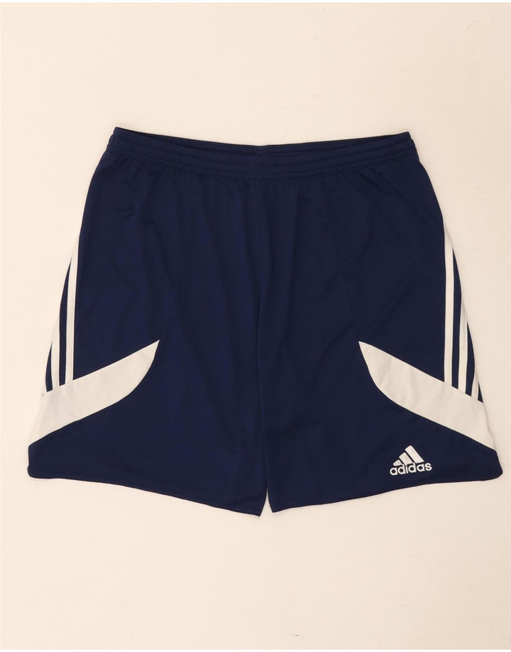 Adidas Herre Climalite Sportshorts Large Navy Blue Colourblock Polyester