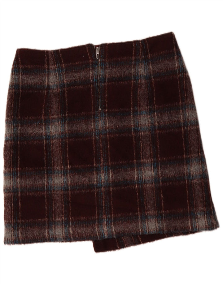 Marks & Spencer Dame-mininederdel UK 14 Large W34 Burgundy ternet polyester