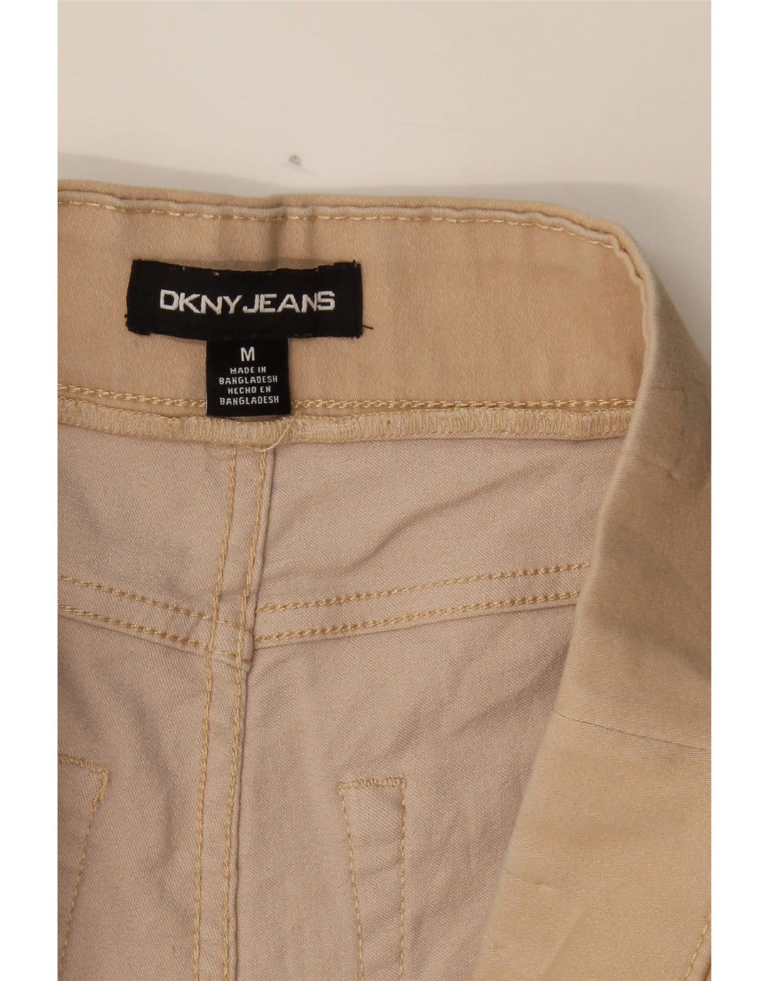 DKNY Womens Casual Shorts Medium W30  Beige Cotton Vintage Dkny and Second-Hand Dkny from Messina Hembry 