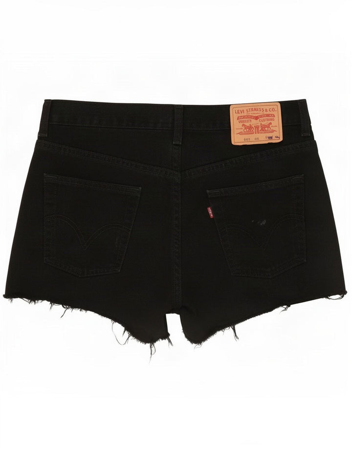 Levi's Womens 581 Distressed Denim Shorts Large W32 Black Bomuld