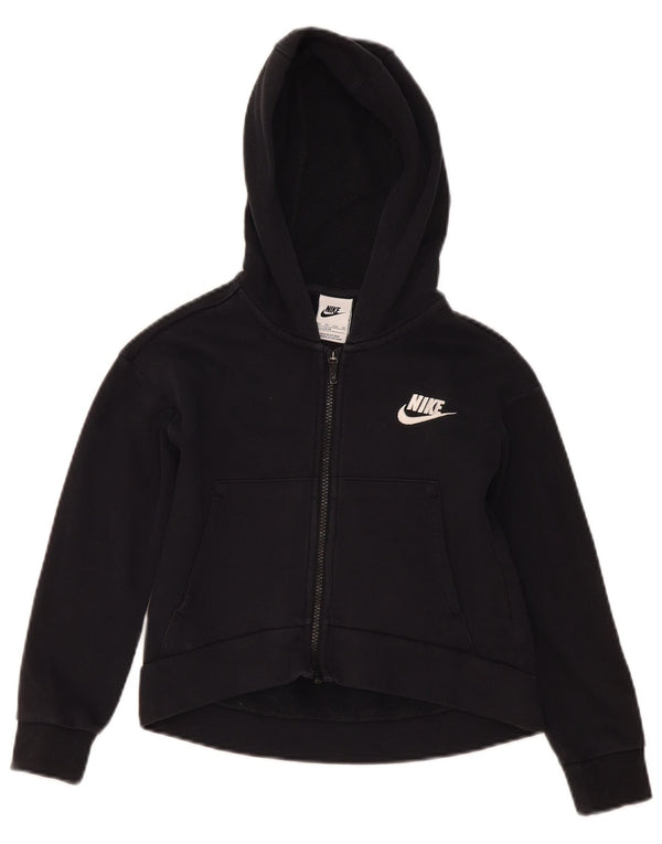 Nike hættetrøje med lynlås til piger 7-8 år XS Sort bomuld