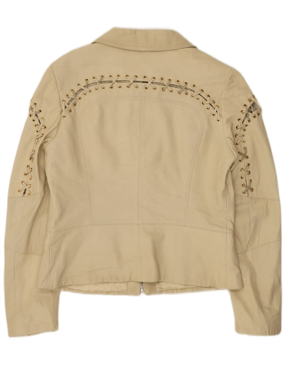 Vintage læderjakke til kvinder IT 42 Medium Beige Læder