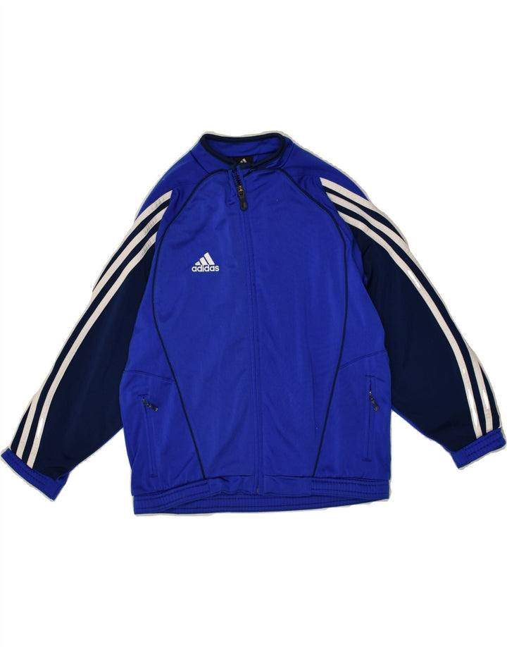 ADIDAS Boys Tracksuit Top Jacket 9-10 Years Medium Blue Polyester | Vintage Adidas | Thrift | Second-Hand Adidas | Used Clothing | Messina Hembry 