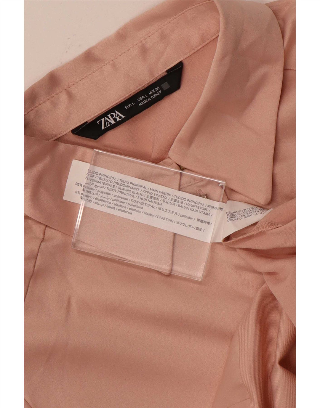 Zara Womens Shirt Bodysuit UK 14 Large Pink Polyester
