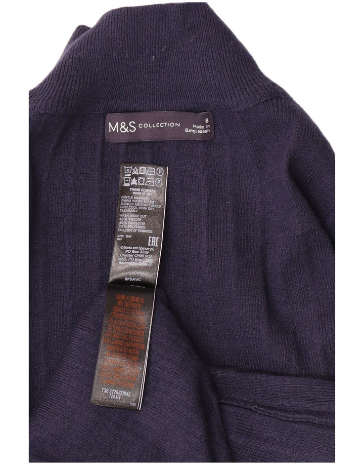 MARKS & SPENCER Dame Turtle Neck Sweater UK 8 Small Navy Blue